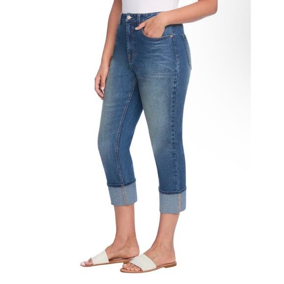 FRYE Denim - NWT Frye High Rise Cuffed Straight Leg Crop Jeans Women’s Size 8/29 Medium Wash